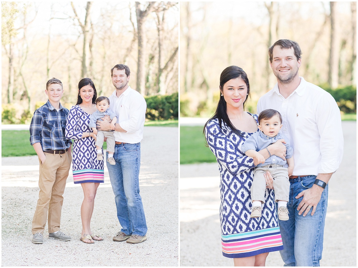 spring family photo session at Great Oak Manor by Heather Baker Photography